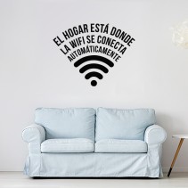 Vinilos de frases el hogar está donde el wifi se conecta automáticamente