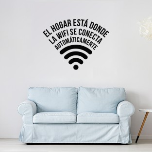 Vinilos de frases el hogar está donde el wifi se conecta automáticamente Vinilos de frases el hogar está donde el wifi se conecta automáticamente