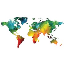Vinilos mapamundi de colores