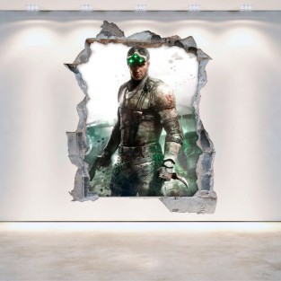 Vinilo decorativo agujero 3d tom clancy's splinter cell blacklist Vinilo decorativo agujero 3d tom clancy's splinter cell blacklist