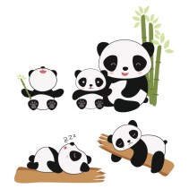 Vinilos y pegatinas infantiles osos panda