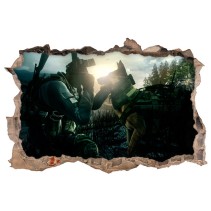 Vinilo decorativo agujero 3d call of duty ghosts