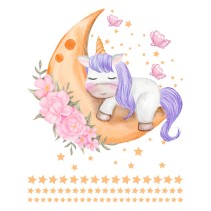 Vinilos juveniles o infantiles unicornio en la luna