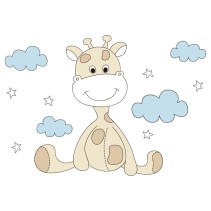 Vinilos para bebé jirafa nubes y estrellas