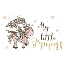 Vinilos y pegatinas infantiles princesa con unicornio