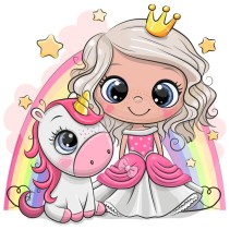 Vinilos infantiles o juveniles princesa y unicornio