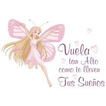 Vinilos y pegatinas frases motivación hada vuela alto