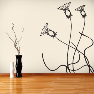 Adhesivos paredes flores minimalistas