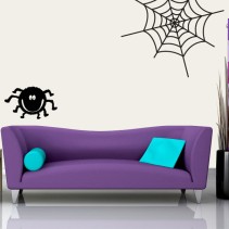 Decoración paredes araña con telaraña