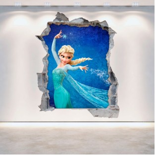 Vinilos disney frozen 3d agujero pared Vinilos disney frozen 3d agujero pared