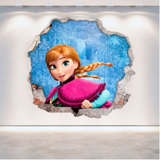 Vinilos disney frozen anna agujero pared 3d Vinilos disney frozen anna agujero pared 3d