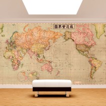 Fotomural Mapamundi Japones