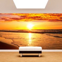 Fotomural vinilo atardecer en la playa