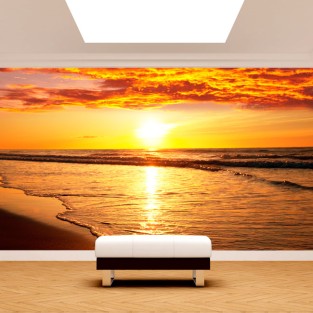 Fotomural vinilo atardecer en la playa