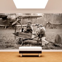 Fotomural vinilo niños y aviones