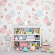 Fotomurales o papel pintado círculos de acuarela