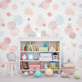 Fotomurales o papel pintado círculos de acuarela