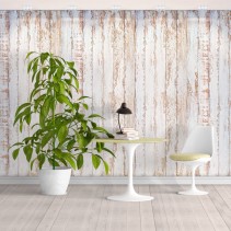 Papel pintado vinilos efecto madera blanca rústica