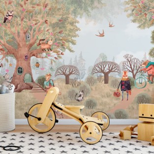 Fotomurales infantiles animales en el bosque