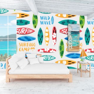 Murales de vinilos objetos surfing para decorar paredes