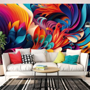 Papel pintado vinilo decoración abstracta moderna