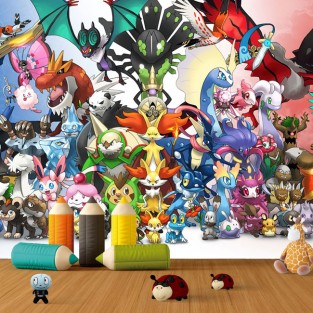 Papel pintado vinilos dibujos pokémon grupo