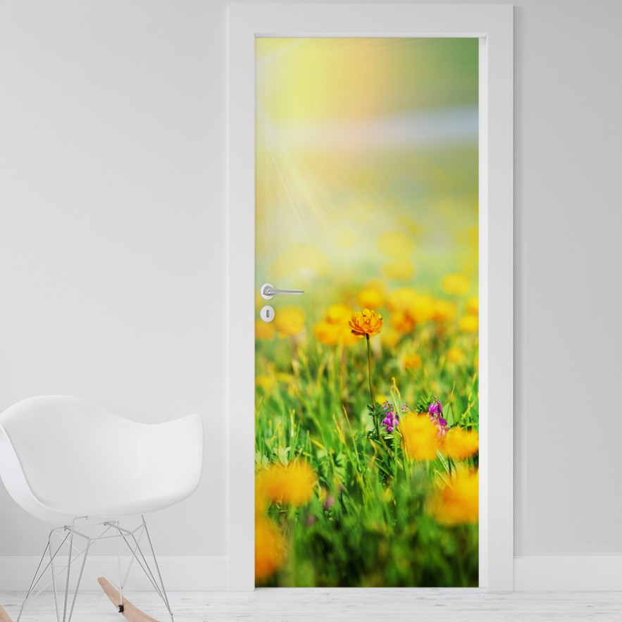Vinilo para puerta flor