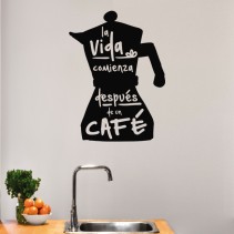 Vinilos de frases la vida con café