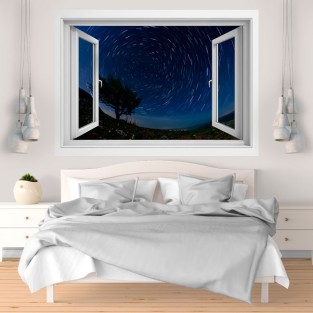 Ventana 3d estrellas en movimiento
