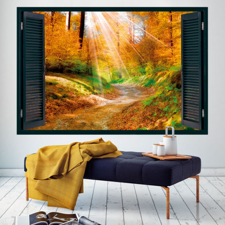 Ventanas 3d vinilo camino en la naturaleza
