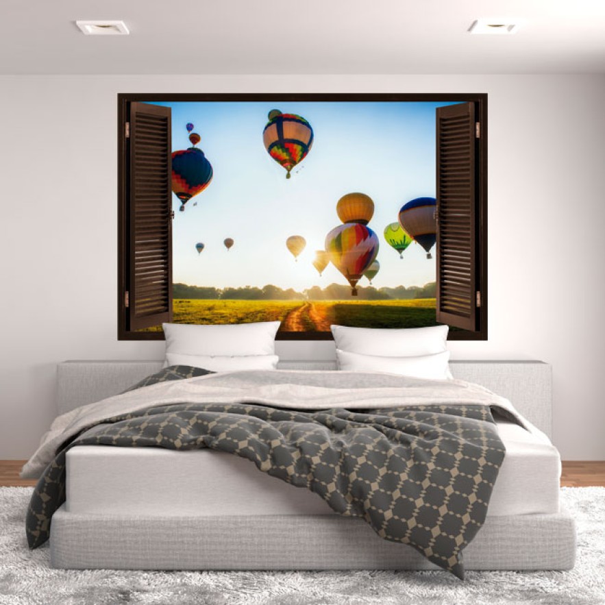 Ventanas 3d en vinilos globos aerostáticos