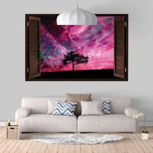 Ventanas 3d árbol cielo estrellas