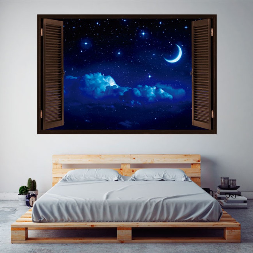 Ventanas 3d luna y estrellas