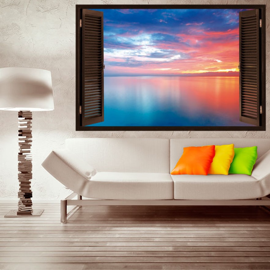 Ventanas 3d nubes en el mar