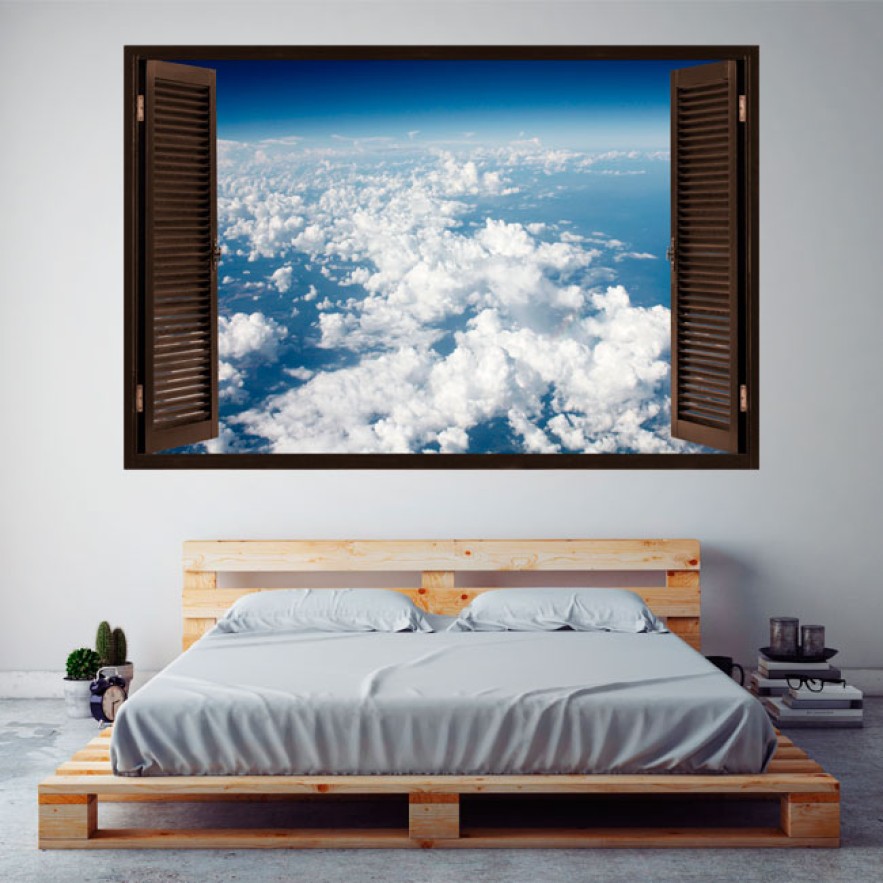 Ventanas 3d vinilos nubes en el cielo