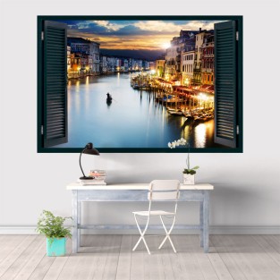 Ventanas 3d vinilo de venecia
