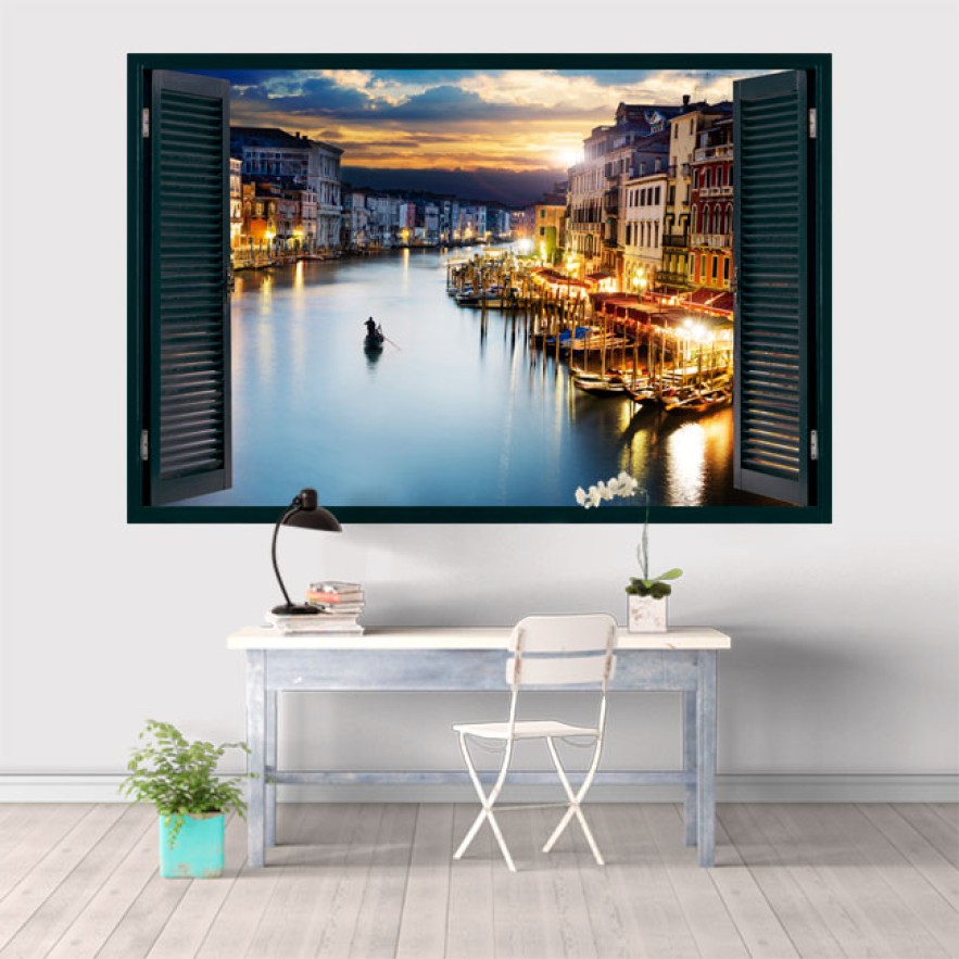 Ventanas 3d vinilo de venecia