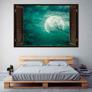 Ventanas 3d luna llena árboles Ventanas 3d luna llena árboles
