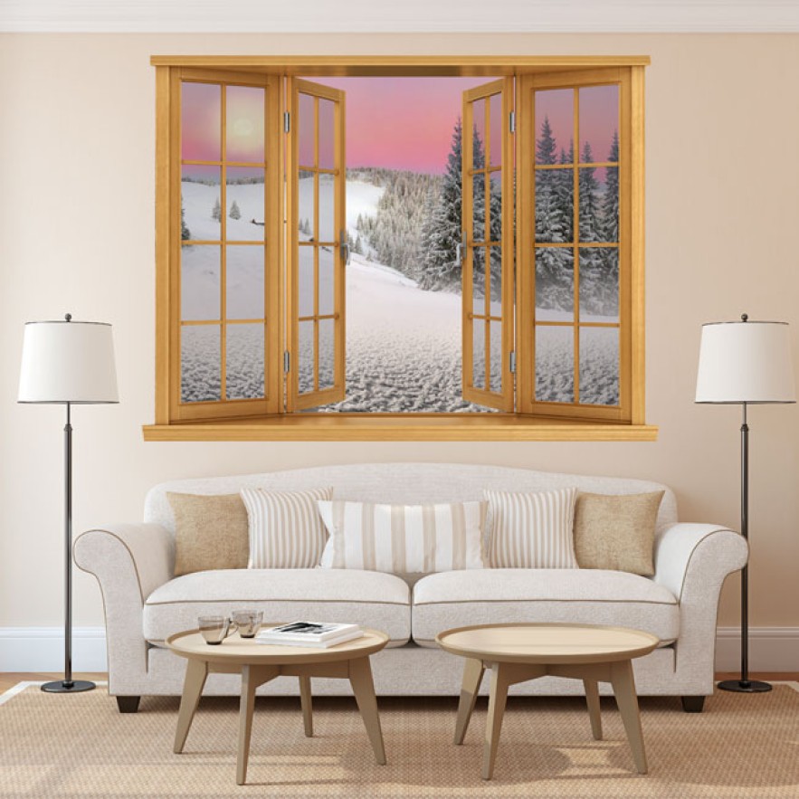 Ventanas 3d montañas nevadas