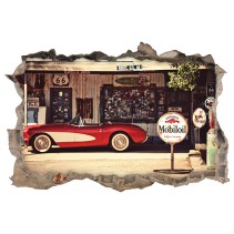 Vinilo 3d coche clásico ruta 66