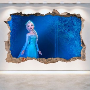Vinilo 3d disney frozen agujero pared Vinilo 3d disney frozen agujero pared