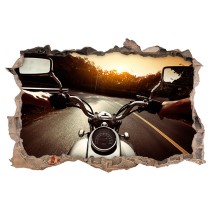 Vinilo 3d carretera moto chopper