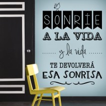 Vinilo decorativo adhesivo sonríe a la vida