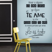 Vinilo decorativo amar a alguien es una cosa