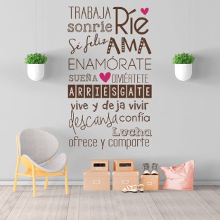 Vinilo decorativo frase vive feliz Vinilo decorativo frase vive feliz
