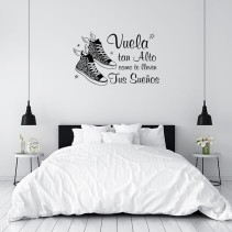 Vinilo decorativo frase vuela alto