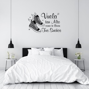 Vinilo decorativo frase vuela alto
