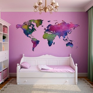 Vinilo decorativo mapamundi colores Vinilo decorativo mapamundi colores