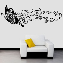 Vinilo decorativo mariposa musical