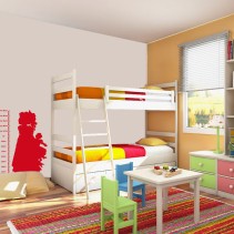 Vinilo decorativo medidor estatura silueta niña (medida: 91 x 151 cm)
